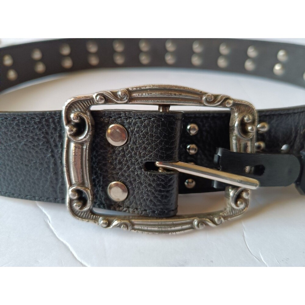 3D Western Studded Leather Belt Women's Size Small Turquoise Faux Stones - Picture 4 of 8